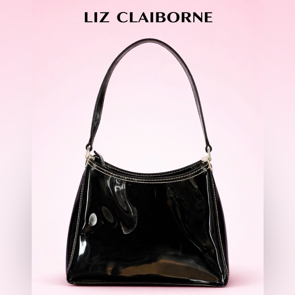 Liz Claiborne Black Patent Shoulder Bag
